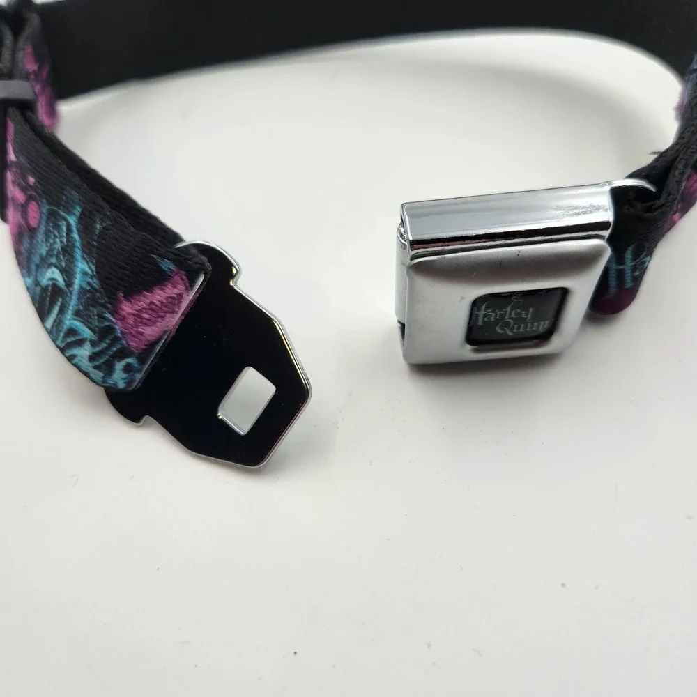 Buckle-Down Pet Collar‎ Unisex M Black Harley Quinn Seatbelt Buckle DC Comics